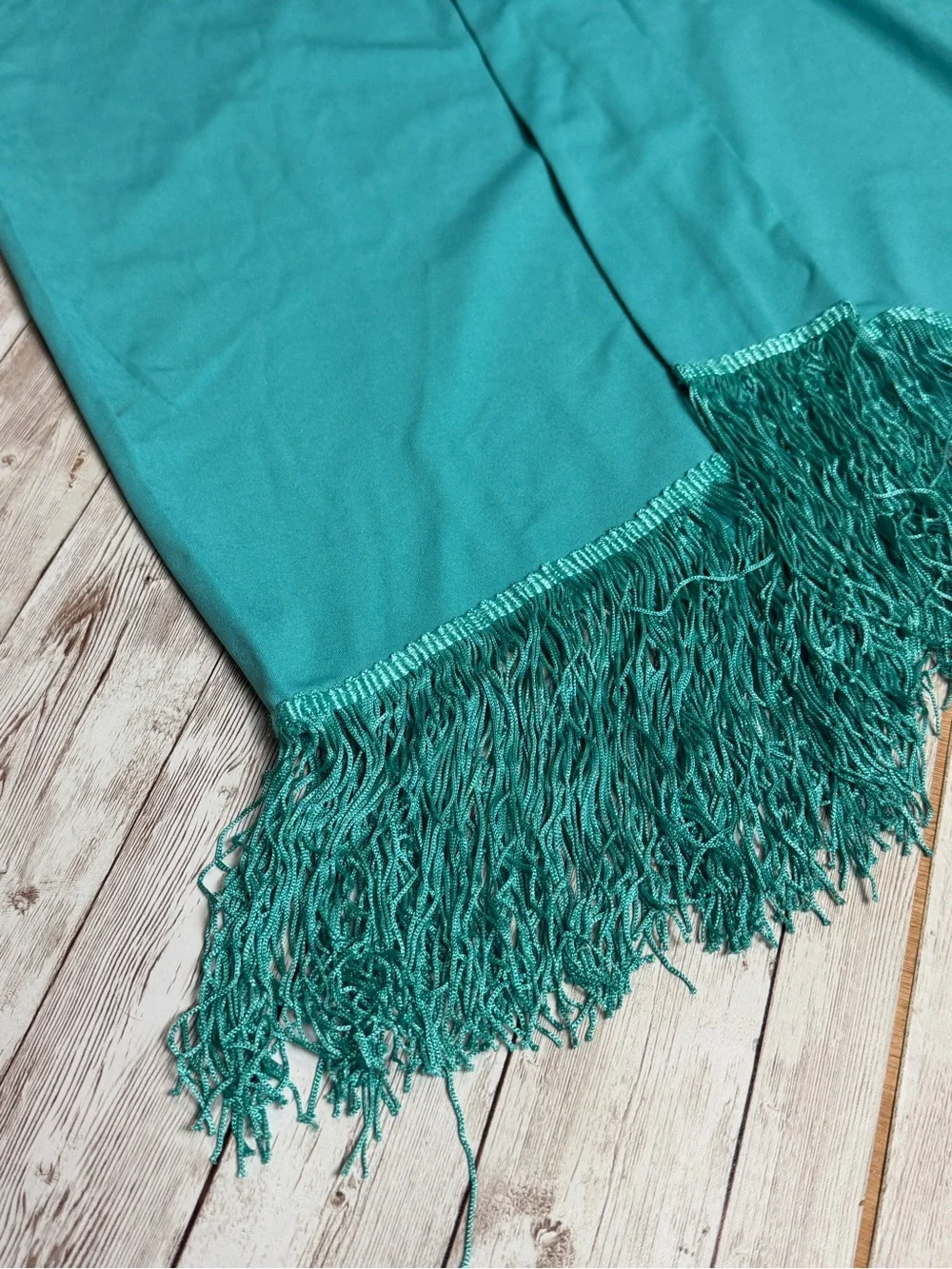 MICA'S Teal Fringe Pencil Skirt - Picture 2 of 6